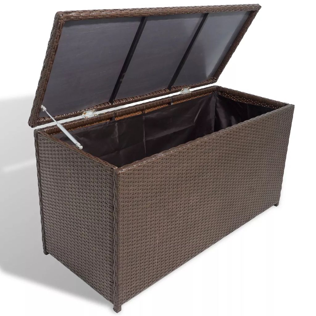 Garten-Auflagenbox Braun 120x50x60 cm Poly Rattan