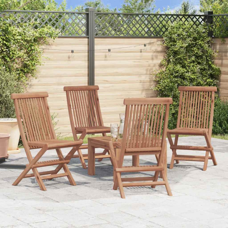Klappbare Gartenstühle 4 Stk. Massivholz Teak