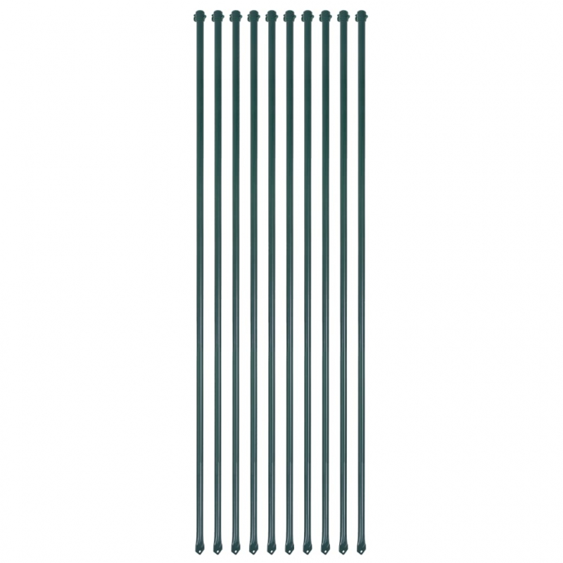Pflanzstäbe 10 Stk. 1,5 m Metall Grün