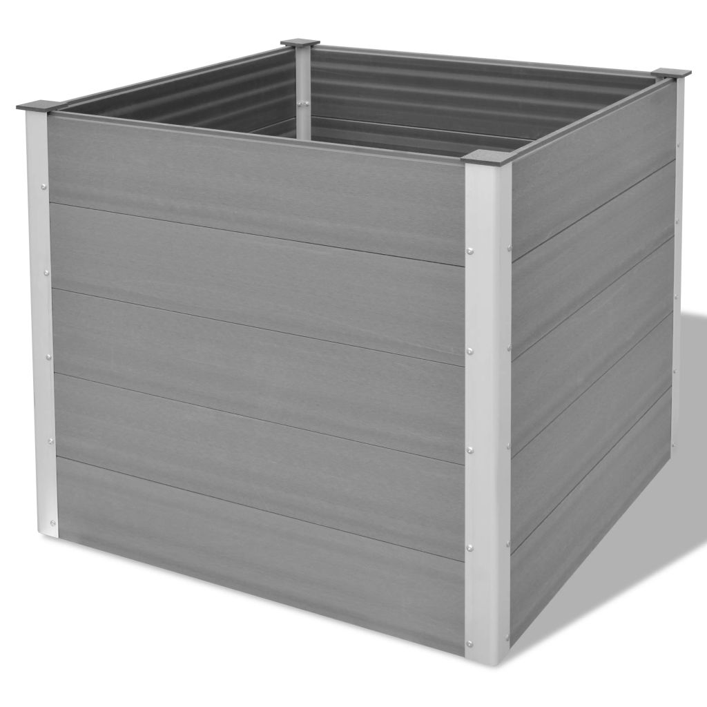 Garten-Hochbeet WPC 100x100x91 cm Grau