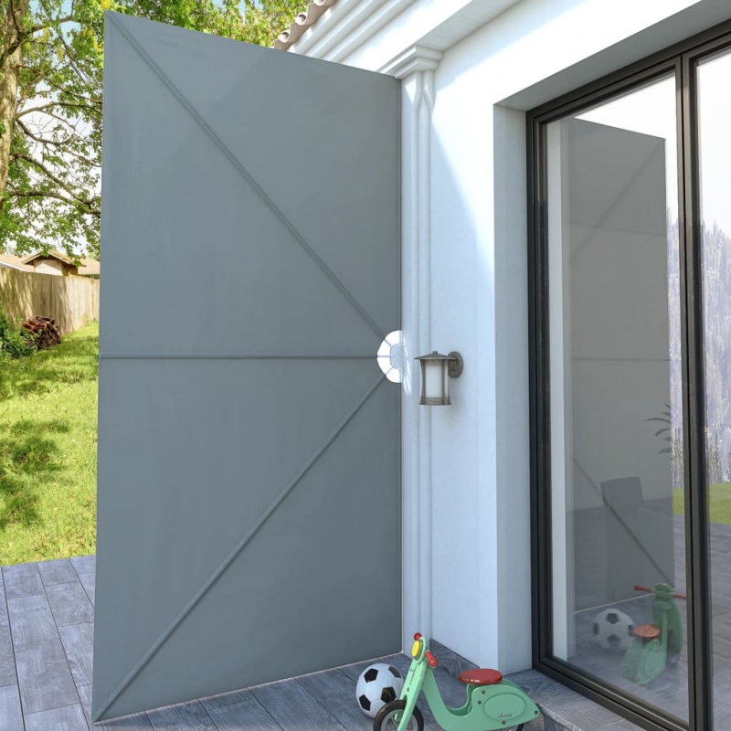 Faltbarer Terrassen-Seitenfächer Grau 400×200 cm