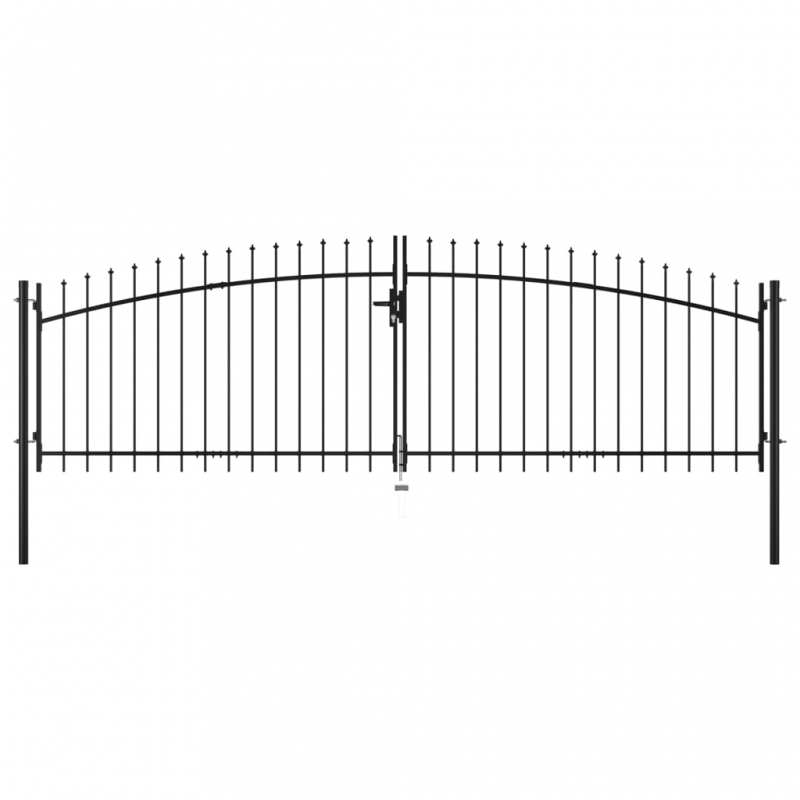 Doppelflügel-Gartentor mit Speerspitzen 400 x 150 cm