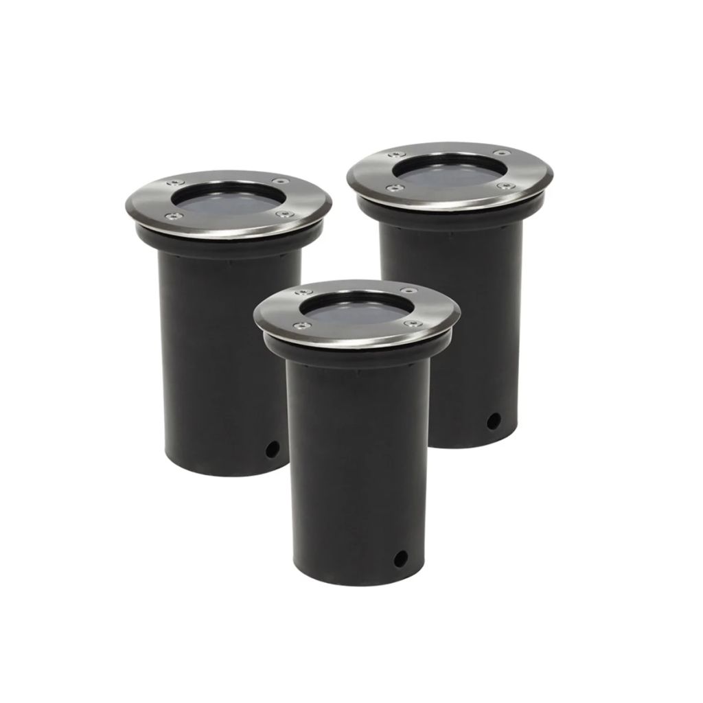 Bodenstrahler Bodenlampe Bodeneinbauleuchten rund 3er Set