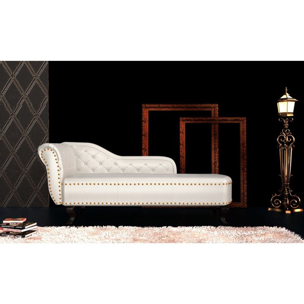 Chaiselongue Creme Kunstleder