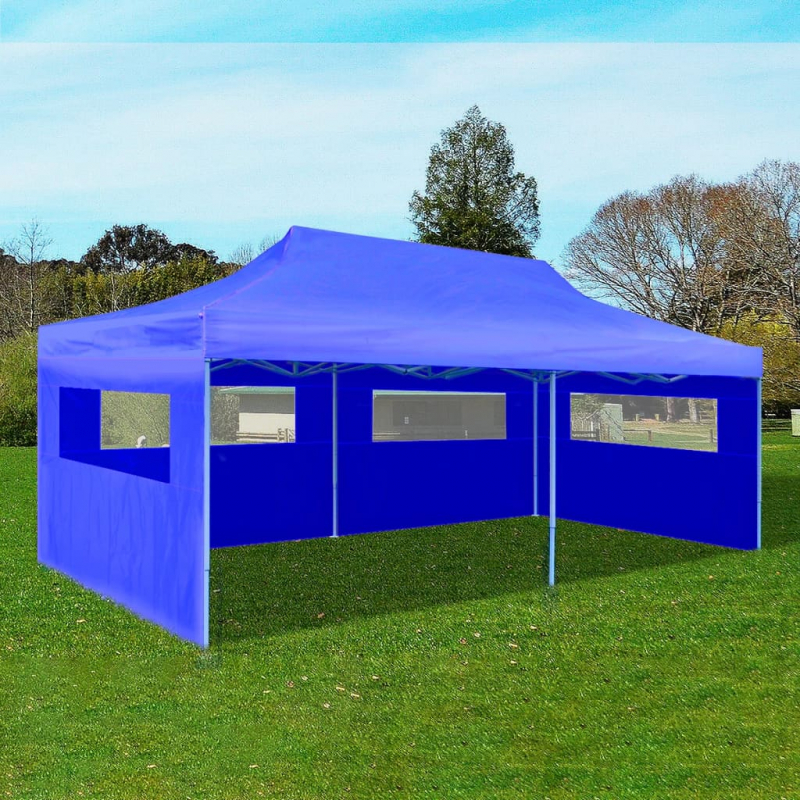 Pop-Up-Partyzelt Faltbar Blau 3×6 m