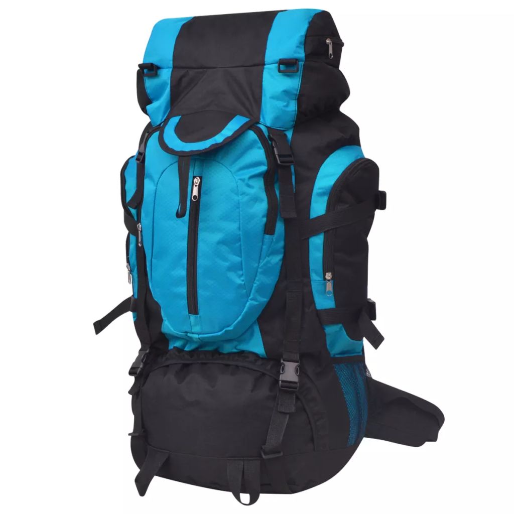 Wanderrucksack XXL 75 L Schwarz und Blau