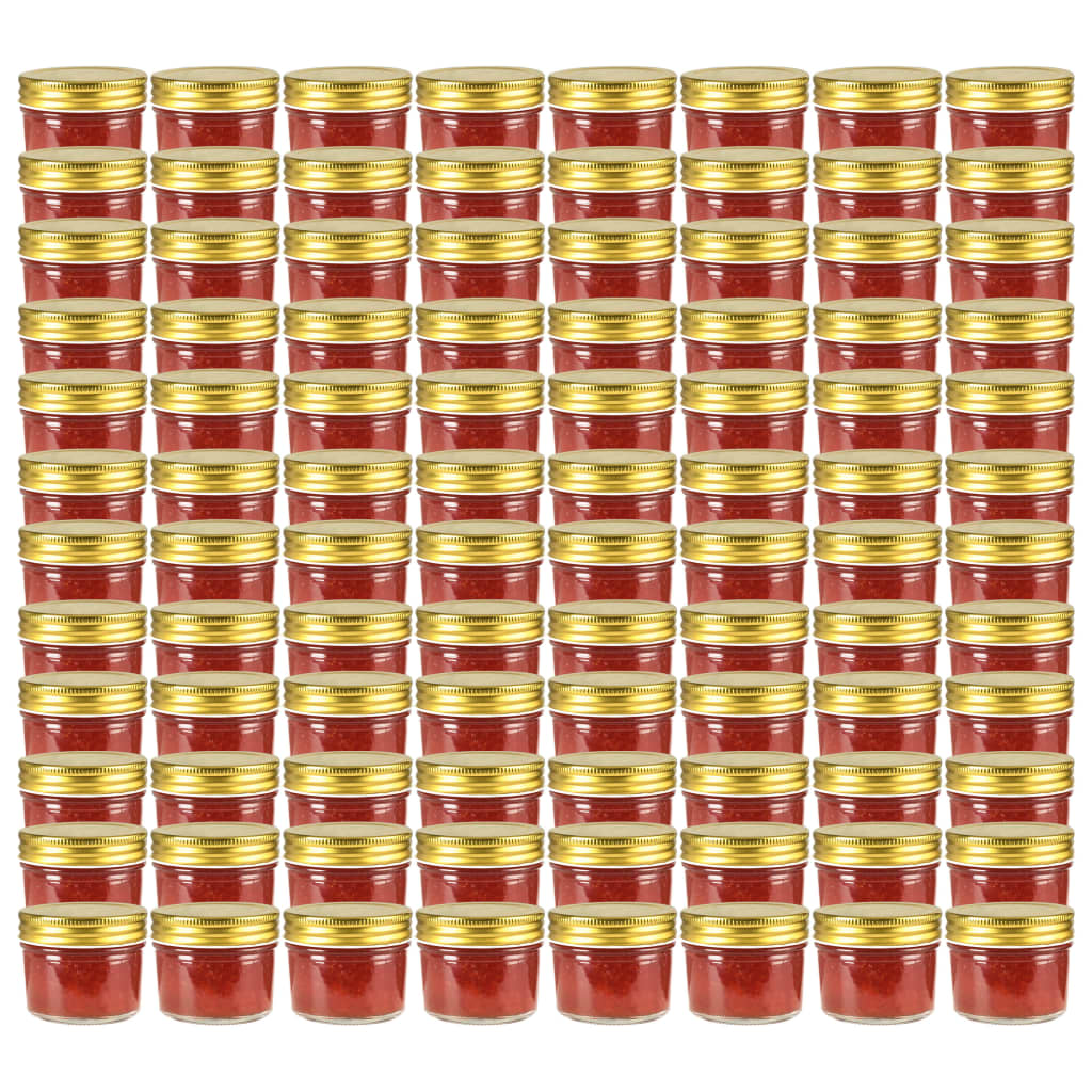 Marmeladengläser mit goldenem Deckel 96 Stk. 110 ml