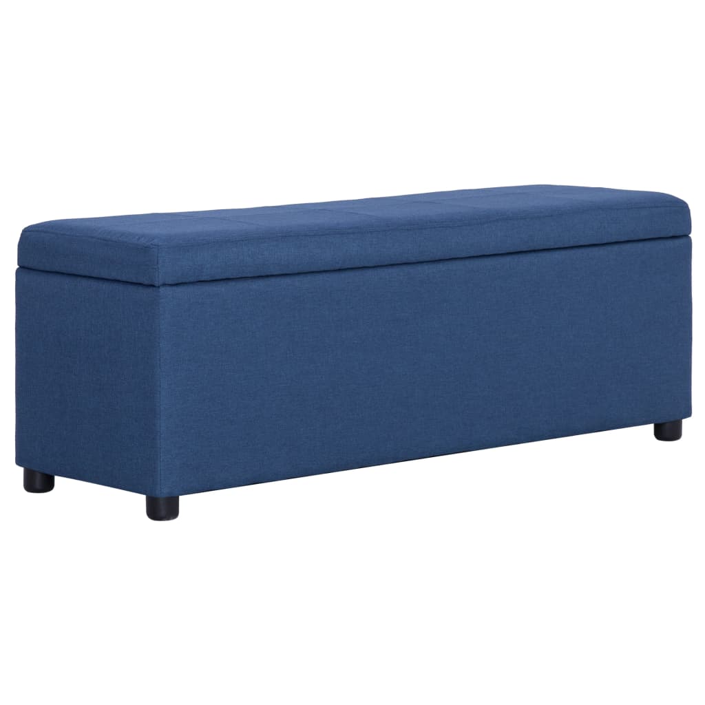 Bank mit Staufach 116 cm Blau Polyester