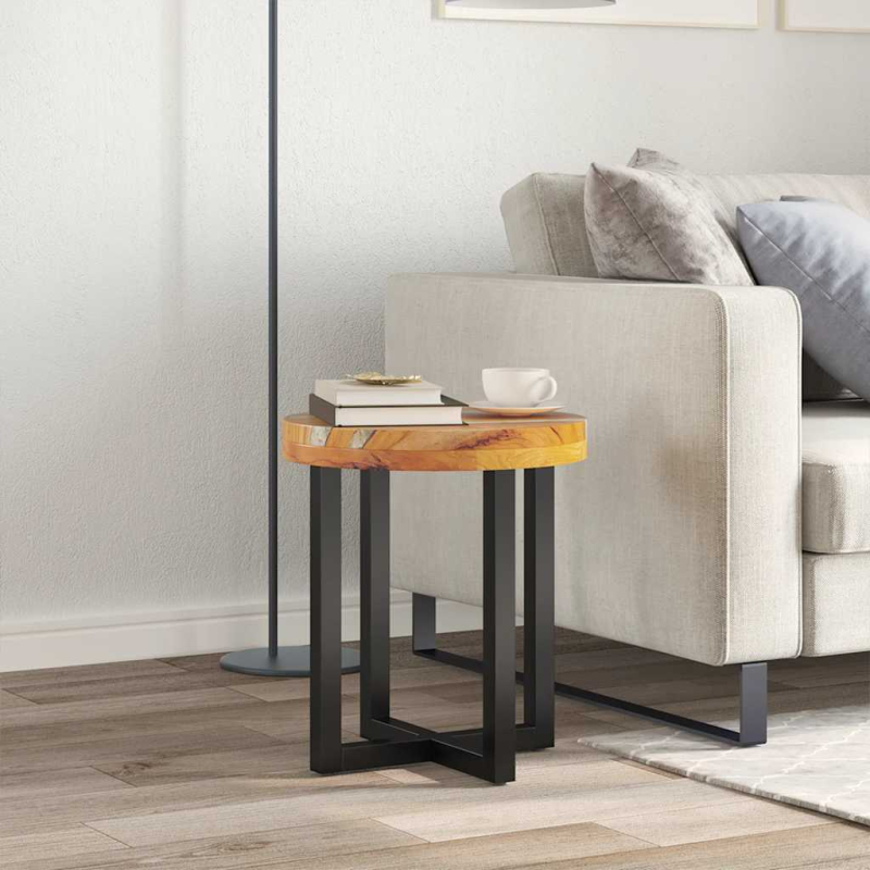 Couchtisch 40 x 45 cm Massivholz Teak und Polyresin