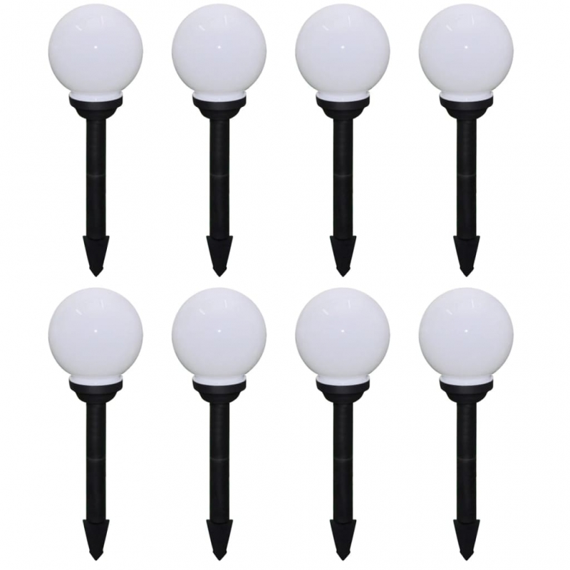 Wegeleuchten 8 Stk. LED 15 cm mit Erdspieß