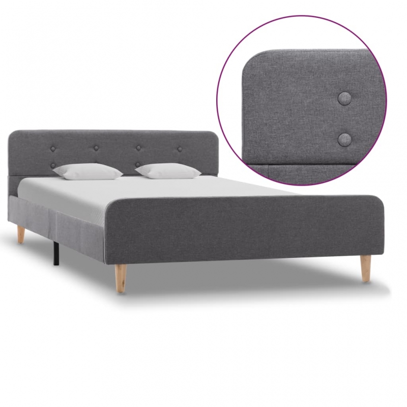 Bettgestell Hellgrau Stoff 120x200 cm