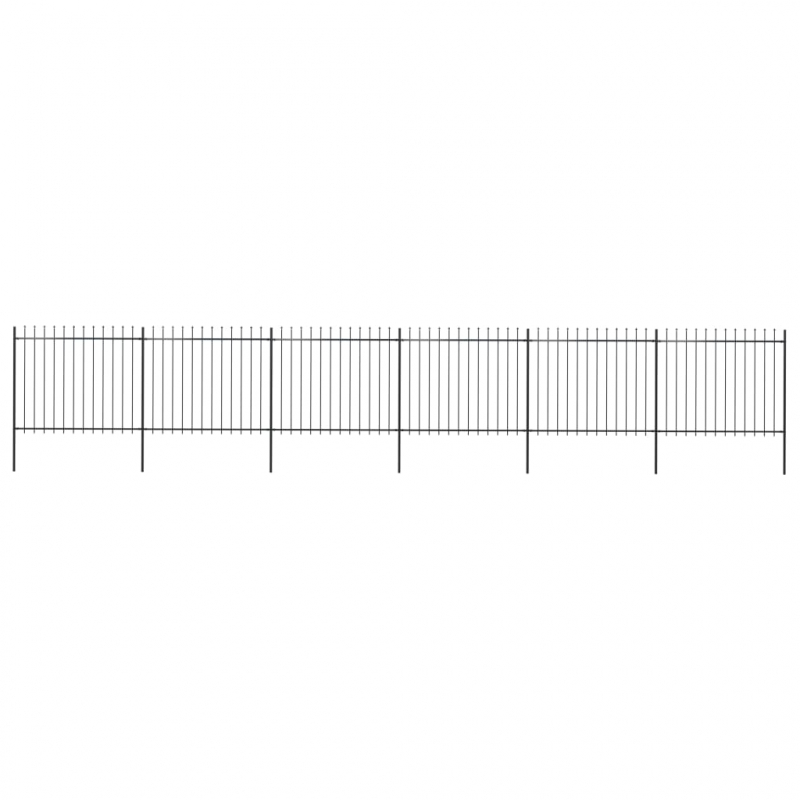 Gartenzaun mit Speerspitzen Stahl 10,2 x 1,5 m Schwarz