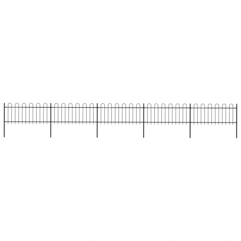 Gartenzaun mit Bügel-Design Stahl 8,5 x 0,8 m Schwarz