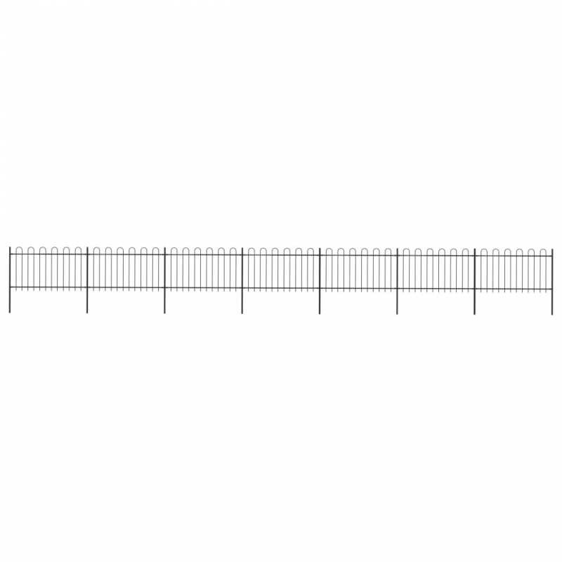 Gartenzaun mit Bügel-Design Stahl 11,9 x 1 m Schwarz