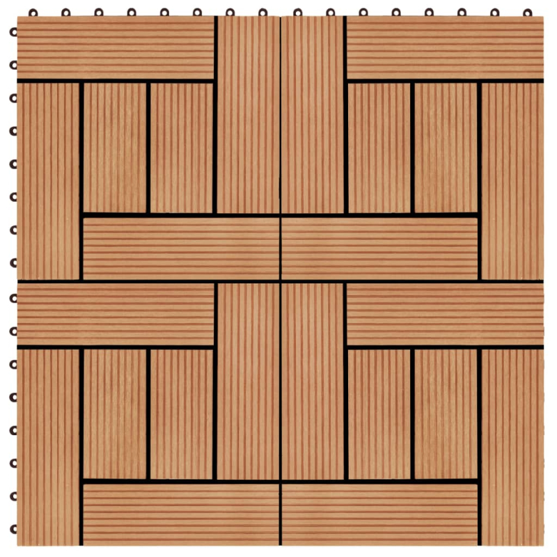 22 Stk. Terrassenfliesen 30 x 30 cm 2 qm WPC Teakholzfarbe