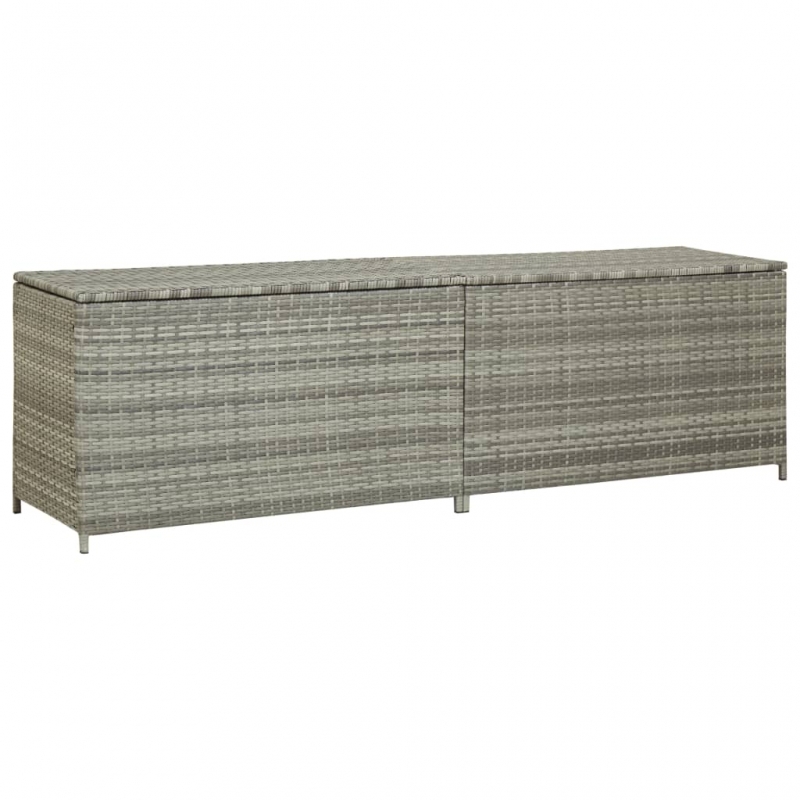 Gartenbox Poly Rattan 200x50x60 cm Grau