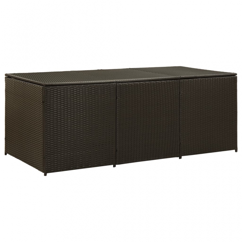 Gartenbox Poly Rattan 180x90x70 cm Braun