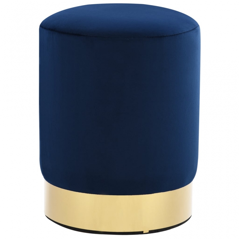 Hocker Blau und Golden Samt