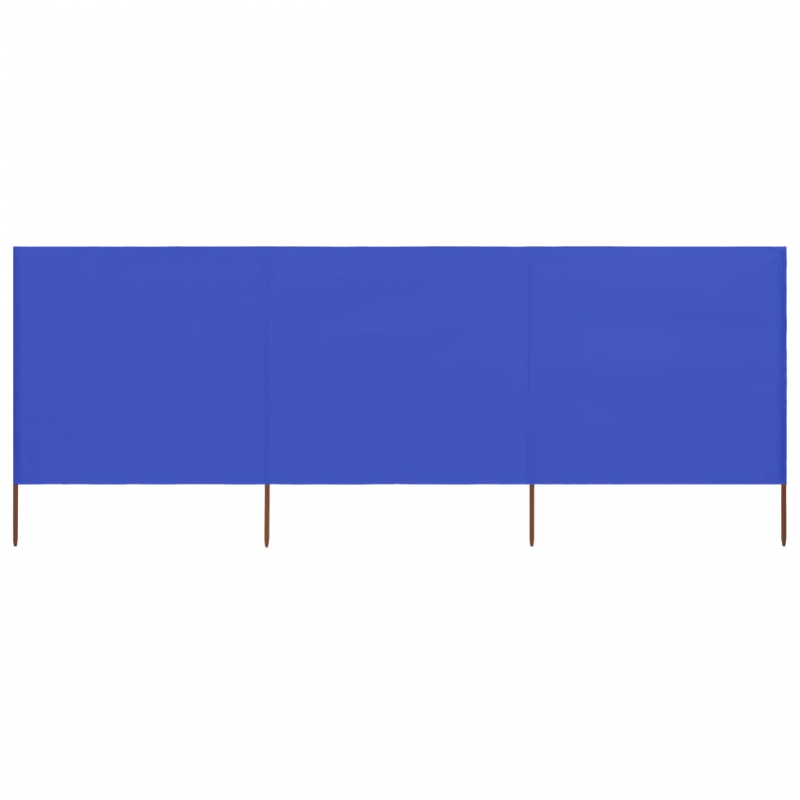 3-teiliges Windschutzgewebe 400 x 120 cm Azurblau