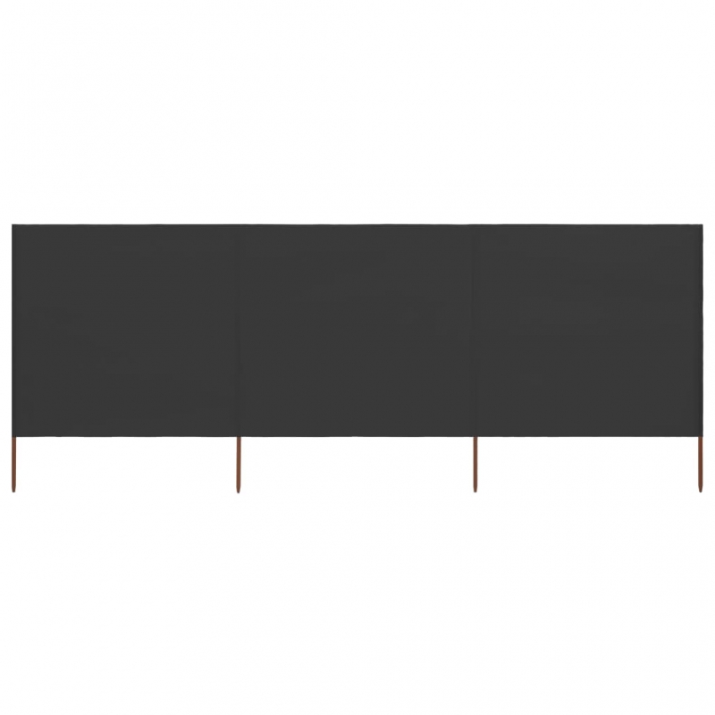 3-teiliges Windschutzgewebe 400 x 160 cm Anthrazit