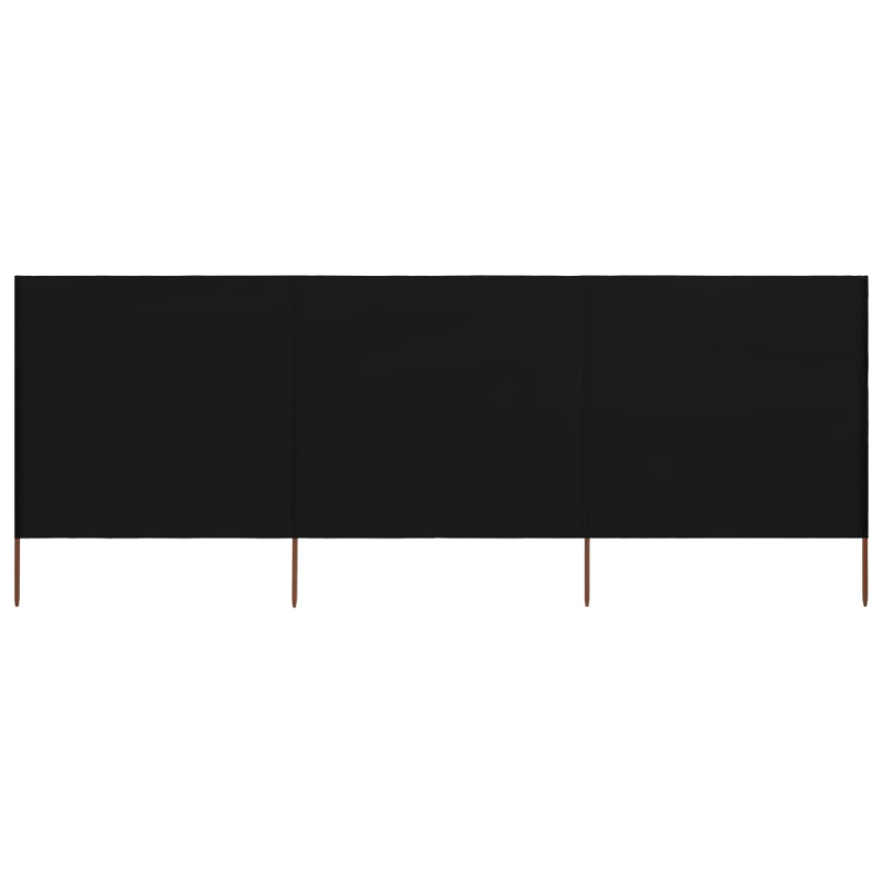 3-teiliges Windschutzgewebe 400 x 160 cm Schwarz