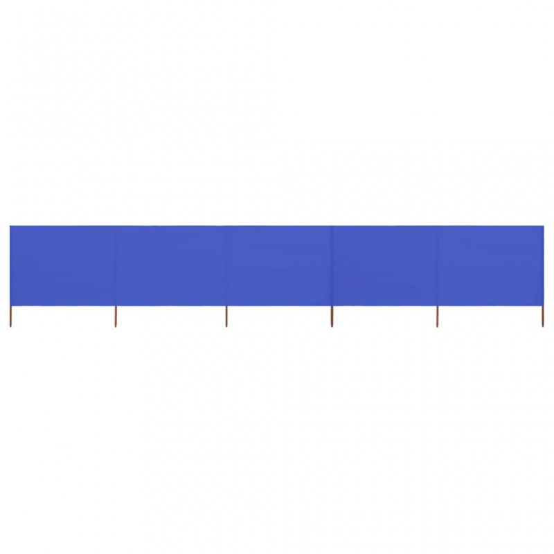 5-teiliges Windschutzgewebe 600 x 160 cm Azurblau