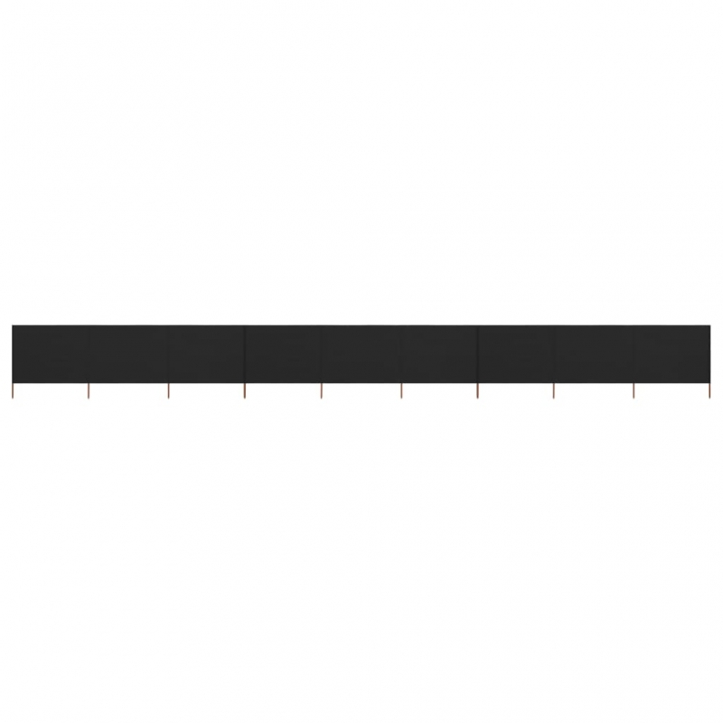 9-teiliges Windschutzgewebe 1200 x 160 cm Schwarz