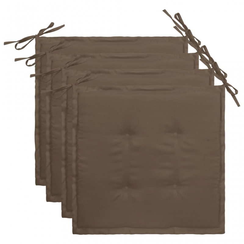 Gartenstuhl-Kissen 4 Stk. Taupe 40x40x4 cm Oxford-Gewebe