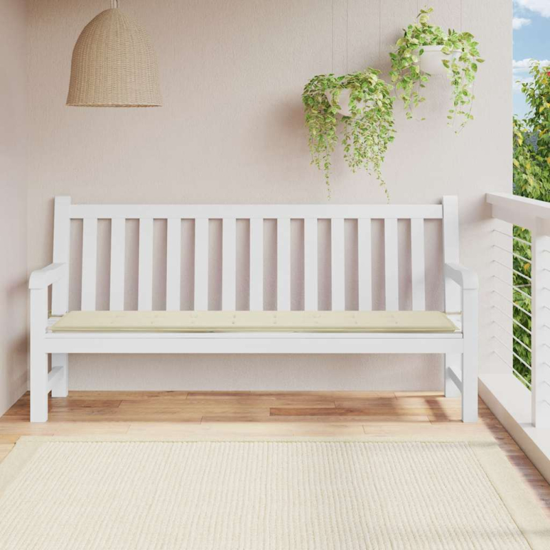 Gartenbank-Auflage Creme 200x50x4 cm Oxford-Gewebe