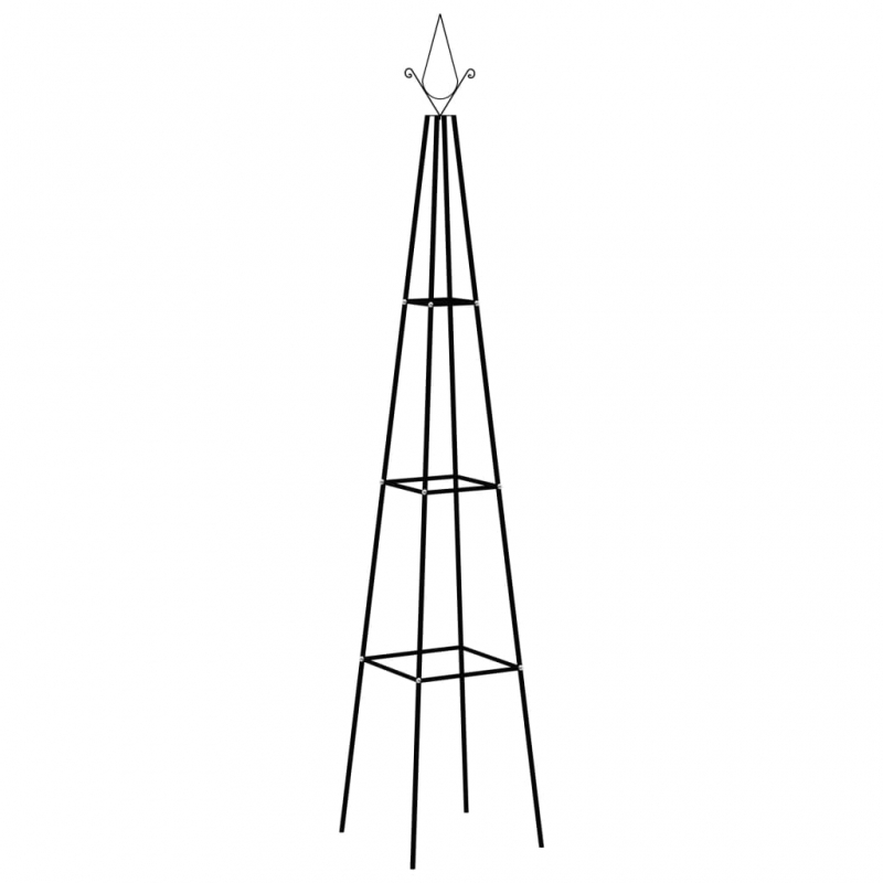 Garten-Rankhilfen 2 Stk. Dunkelgrün 35x35x195 cm Eisen