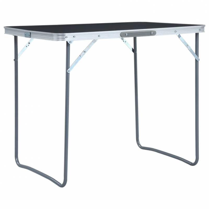 Campingtisch mit Metallgestell Klappbar 80x60 cm Grau