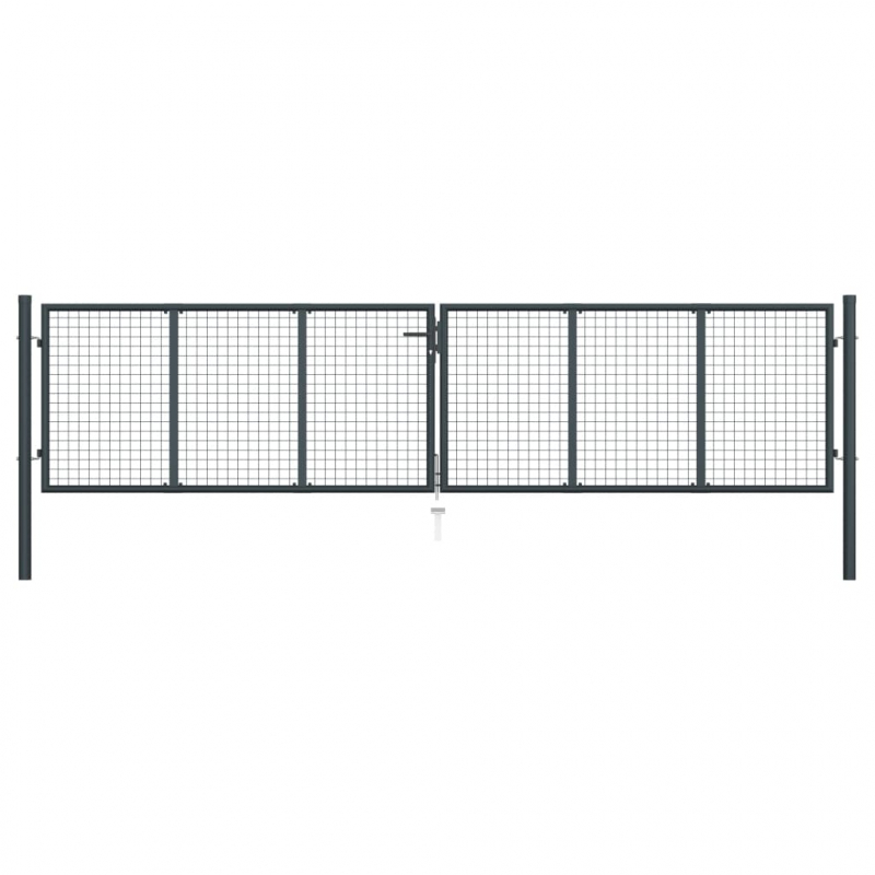 Mesh-Gartentor Verzinkter Stahl 400 x 125 cm Grau
