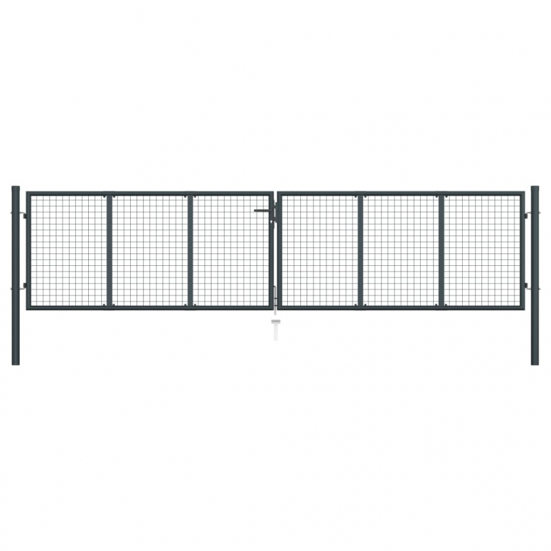 Mesh-Gartentor Verzinkter Stahl 400 x 150 cm Grau