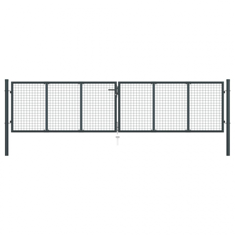 Mesh-Gartentor Verzinkter Stahl 400 x 175 cm Grau