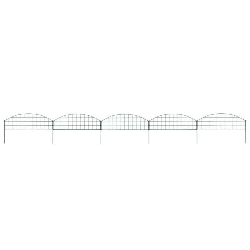 Gartenzaun Set Konvex 77,3x26 cm Grün