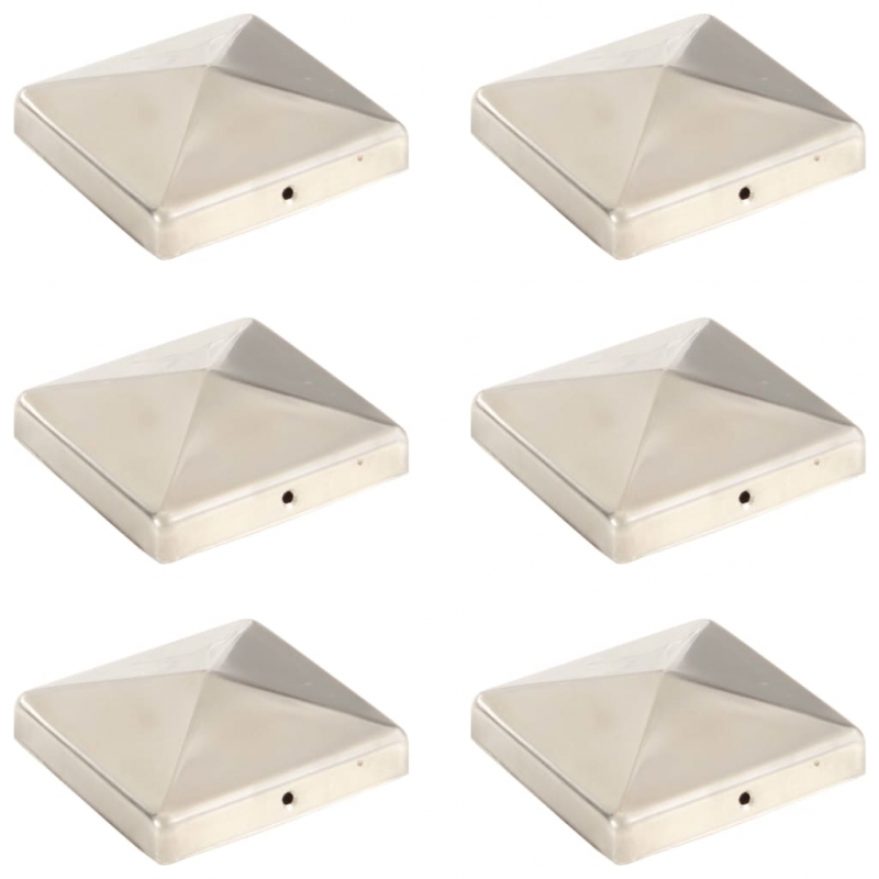 Pfostenkappen 6 Stk. Pyramide Edelstahl 101 x 101 mm
