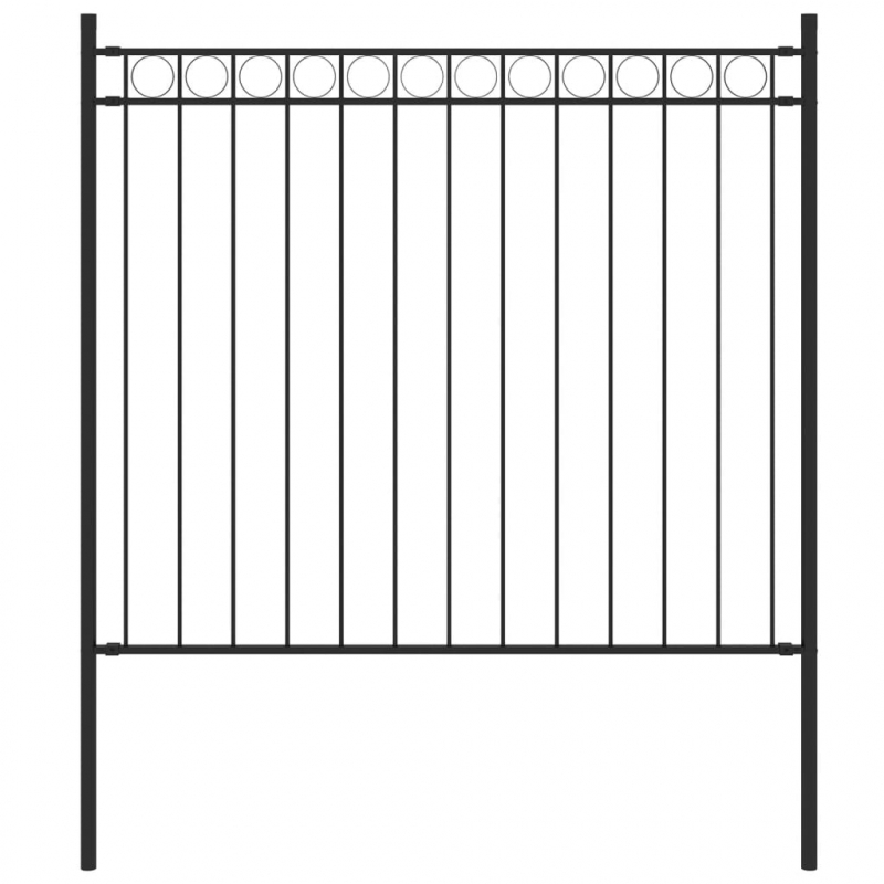 Gartenzaun Stahl 1,7x0,8 m Schwarz