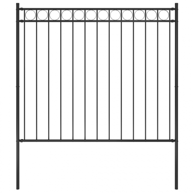 Gartenzaun Stahl 1,7x1,5 m Schwarz