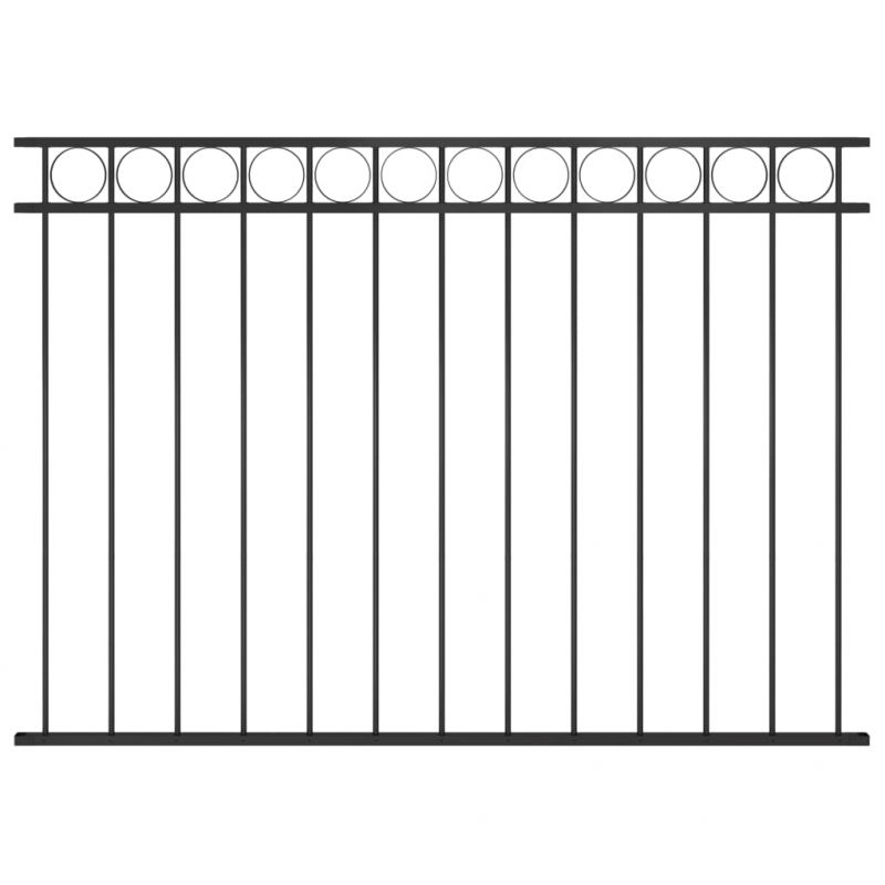 Zaunfeld Stahl 1,7x1,2 m Schwarz