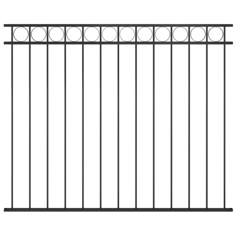 Zaunfeld Stahl 1,7x1,5 m Schwarz