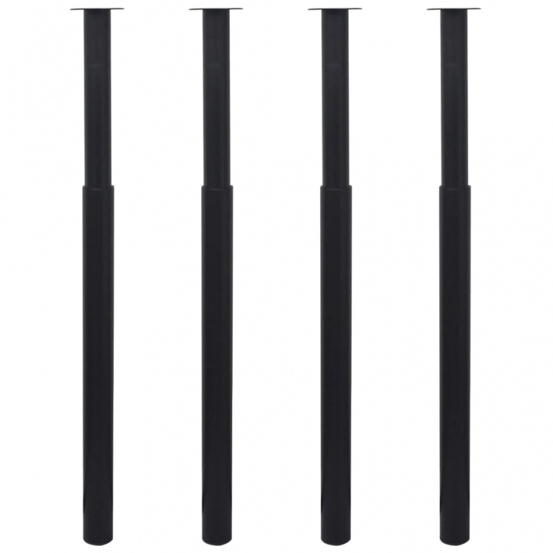 Teleskopische Tischbeine 4 Stk. Schwarz 710 - 1100 mm