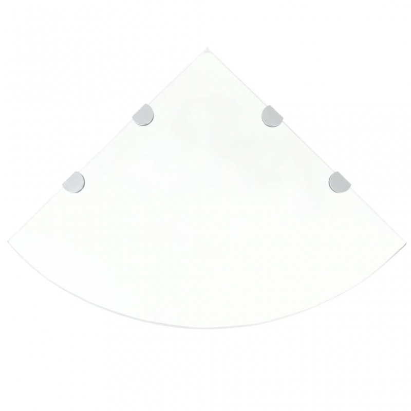 Eckregale 2 Stk. mit Verchromten Halterungen Glas Transparent