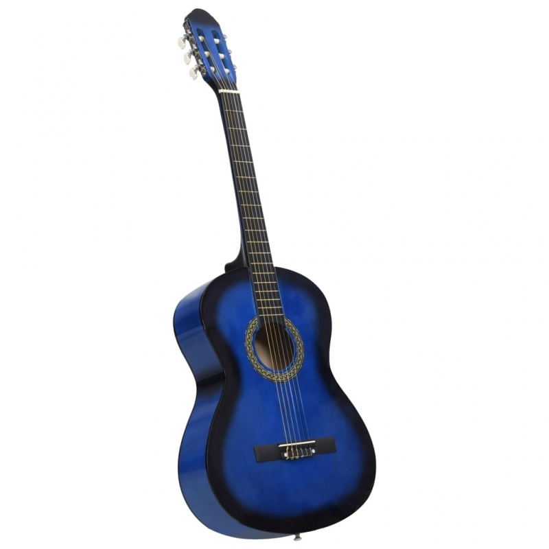 Klassikgitarre für Anfänger Blau 4/4 39 Lindenholz