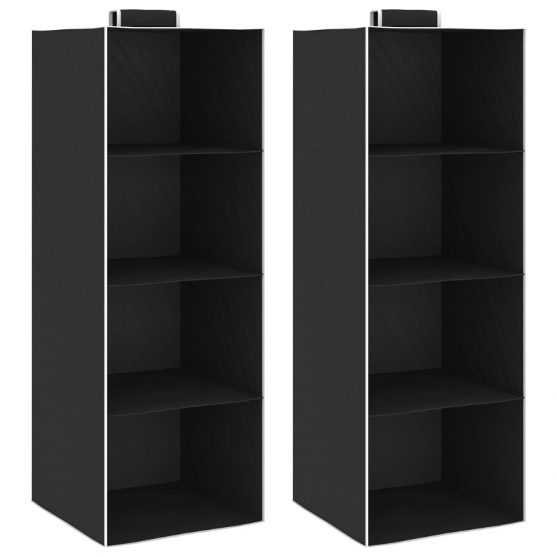 Hängeaufbewahrung für Schränke 2 Stk. mit 4 Fächern Stoff