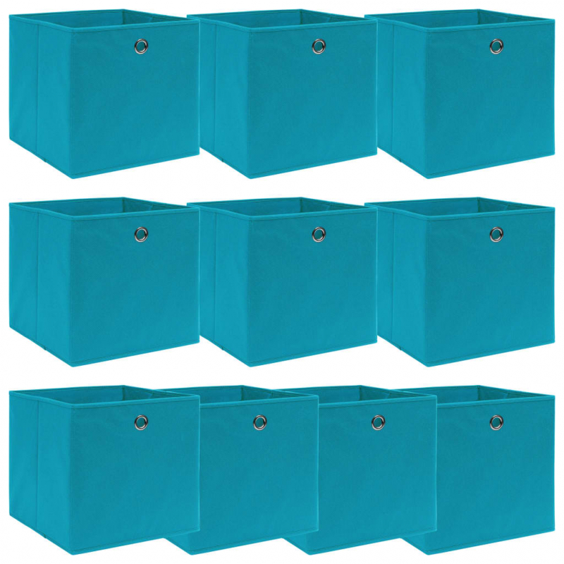 Aufbewahrungsboxen 10 Stk. Babyblau 32x32x32 cm Stoff
