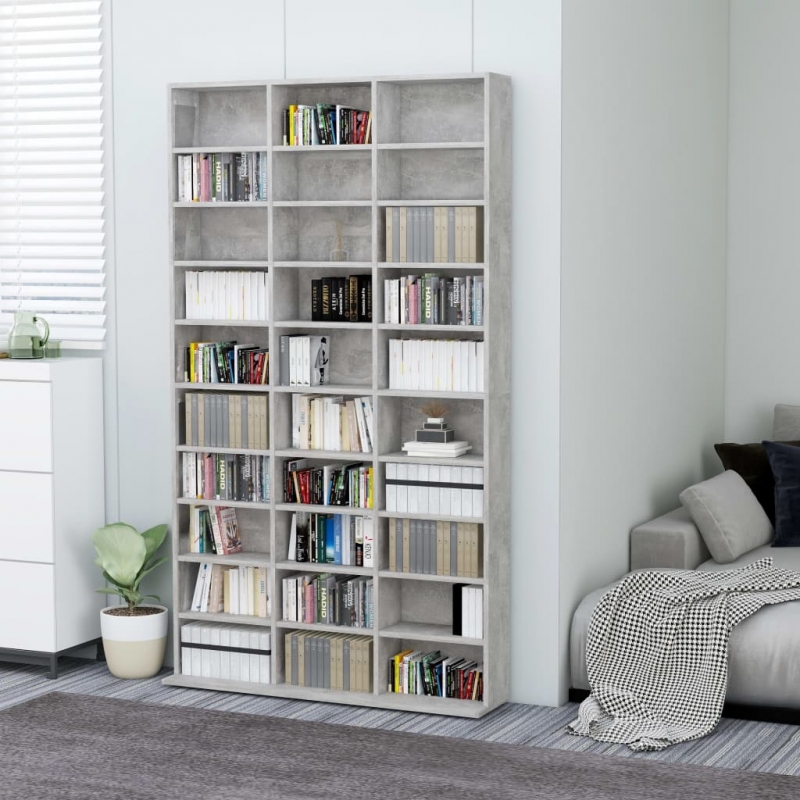 CD-Schrank Betongrau 102x16x177,5 cm Holzwerkstoff