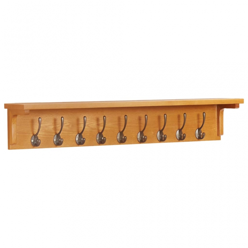 Wandgarderobe 90x16x16 cm Massivholz Eiche