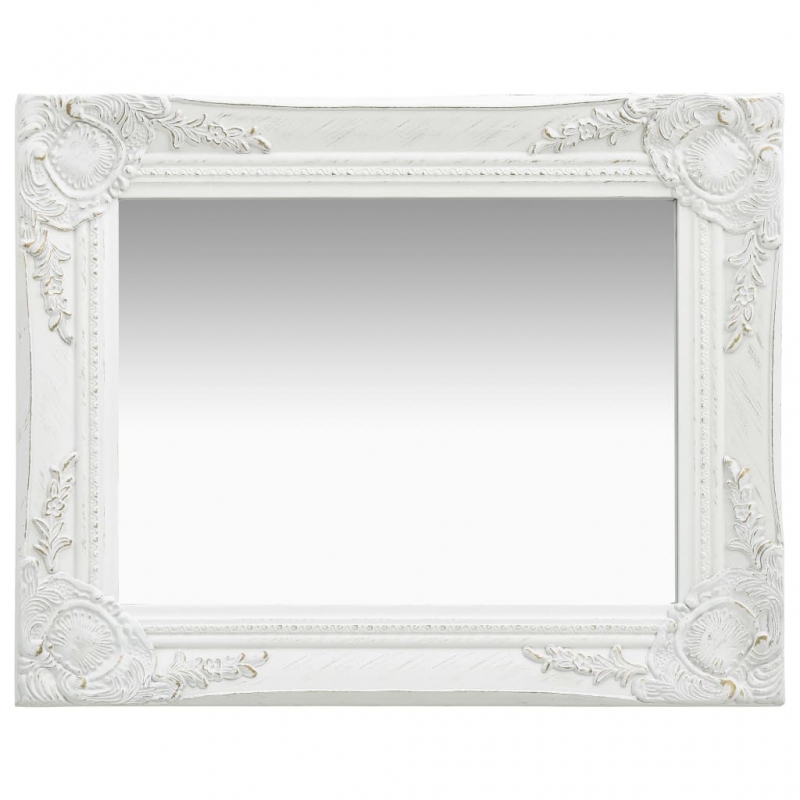 Wandspiegel im Barock-Stil 50x40 cm Weiß