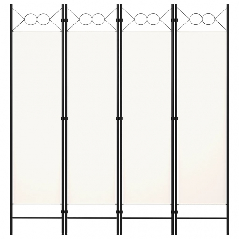 4-tlg. Raumteiler Weiß 160x180 cm