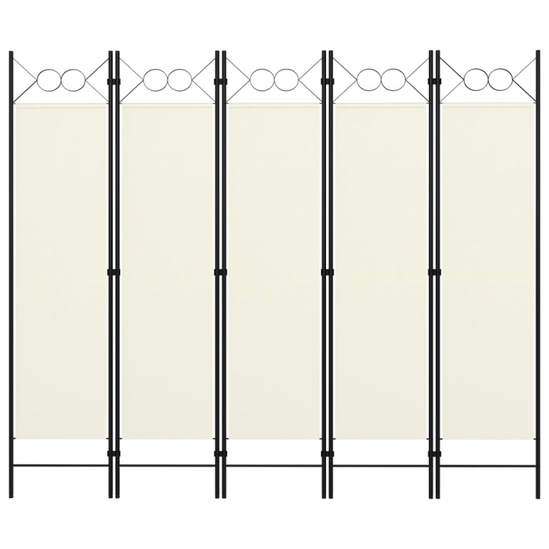 5-tlg. Raumteiler Weiß 200x180 cm